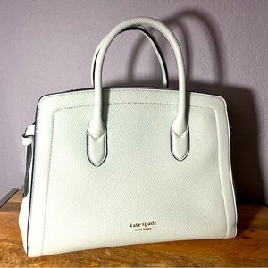 Kate Spade authentic Large Knott Satchel Handbag in crystal blue (mint)